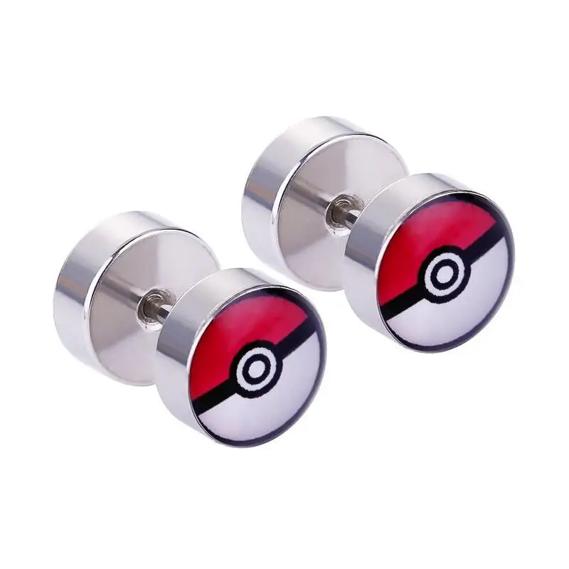 1 пара = 2 шт. пирсинг из хирургической стали Pokeball Логотип диаметры для ушей|ear