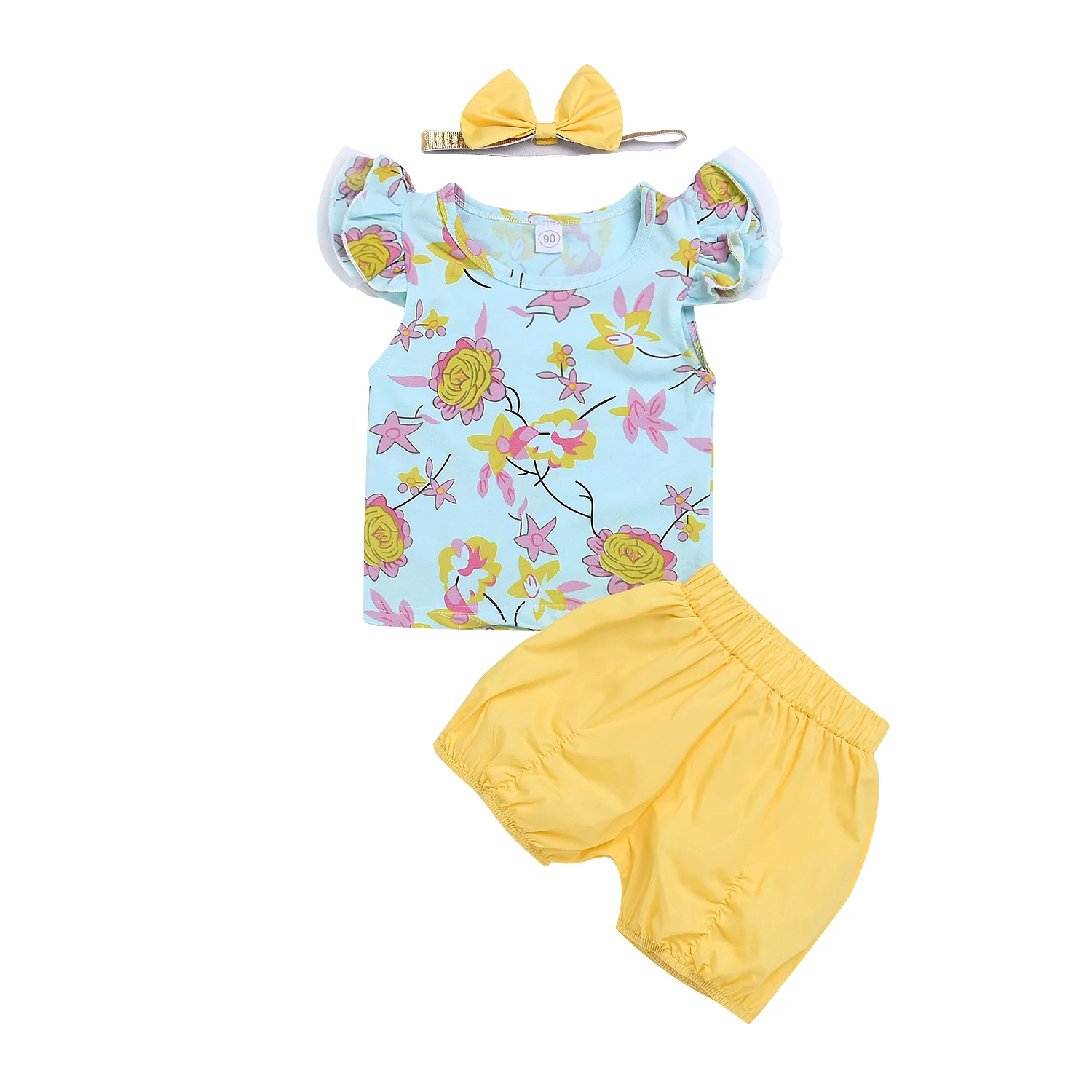 Новое поступление одежда для маленьких девочек костюм с цветочным принтом