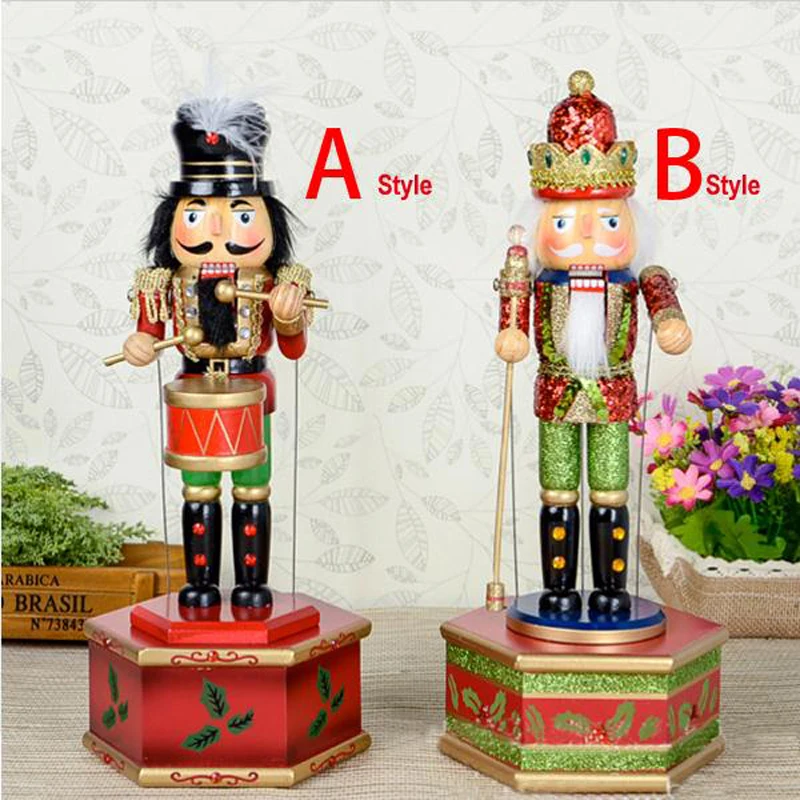 Игрушка HT057 31 см Музыкальная шкатулка с красивыми рисунками грецкий орех солдаты