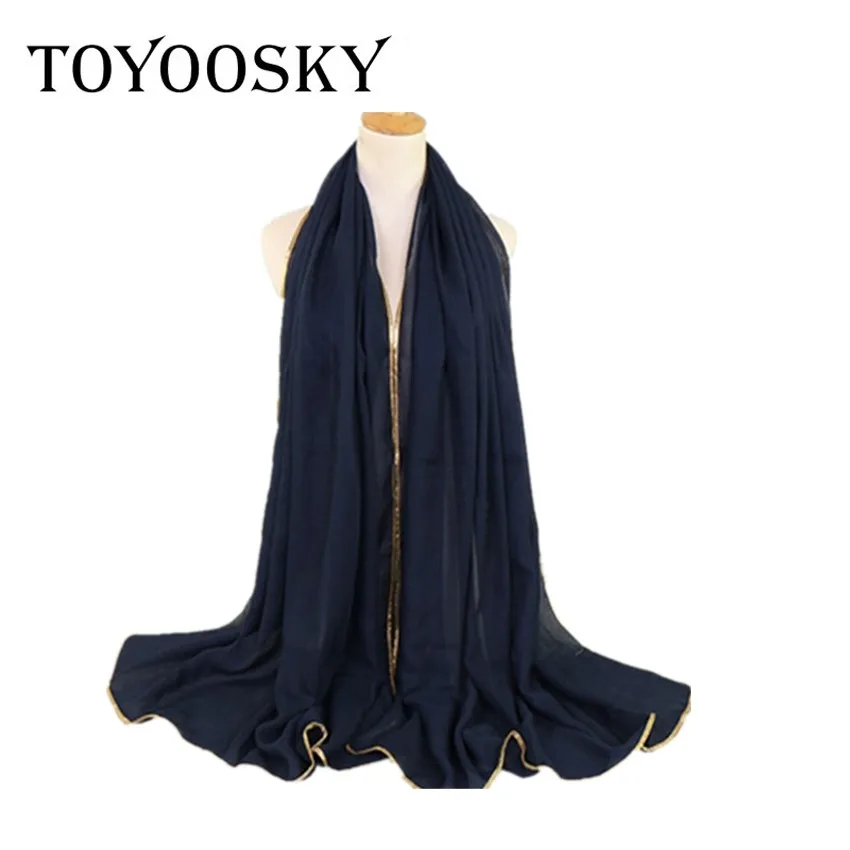 Toyoosky Мода 2017 г. Для женщин scaves золотая цепочка вискоза шаль глушитель Шарфы для