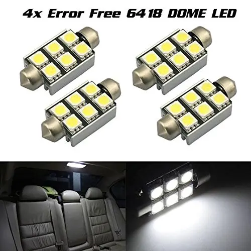 4 x Navettes светодиодный C5W 6 SMD 36 мм Canbus Анти Erreur ODB Blanc Pur гирлянда 211 | Автомобили и