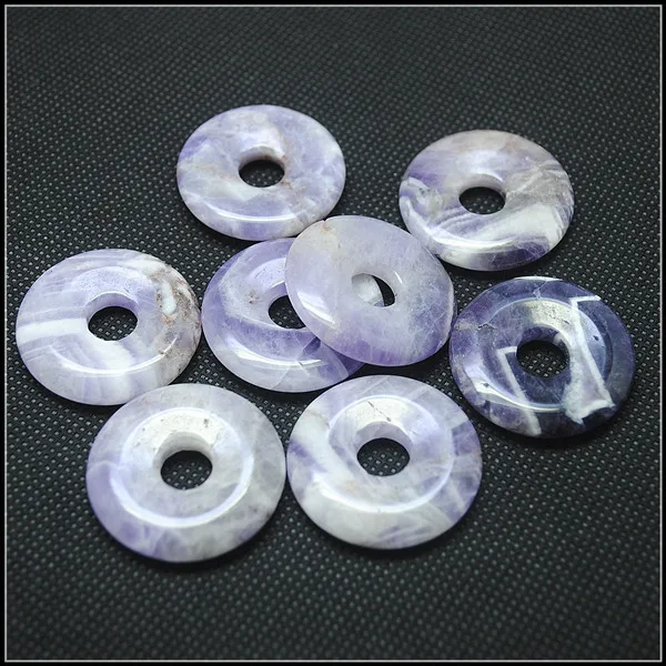 5pcs Nature Gem Stone Donut Shapes Rose Quart Cherry Quartz Unakite Jaspe Lapis Flourite Crystal Beads Rock Tige Eye 30mm | Украшения и