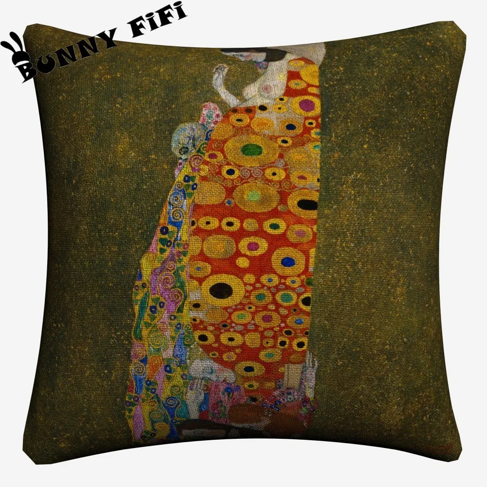 Gustav Klimt декоративное хлопковое белье Чехол для подушки 45x45 см дивана Наволочка на