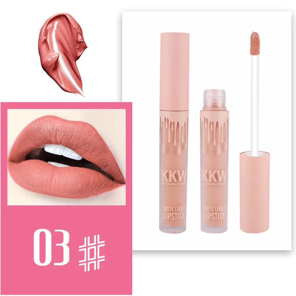 ГОРЯЧАЯ Помада матовая Kkw Llipstick бархатная стойкая пятновыводящая краска для губ блеск для губ Макияж день рождения издание Collectio Kyliejenner - Цвет: 03