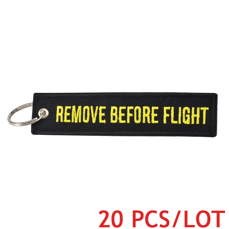 Black Yellow Remove Before Flight Airworthy тег брелоки модный брелок для Авиации Теги OEM брелки Модные украшения 20 шт./лот - Цвет: Black Yellow
