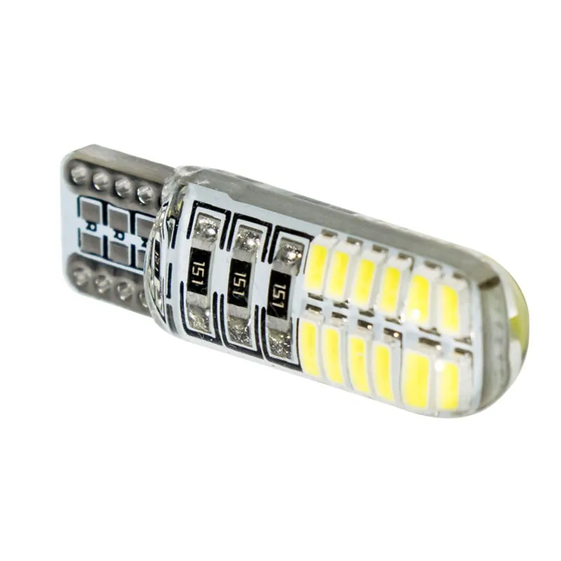 T10 W5W 24 SMD 3014 Светодиодный свет салона автомобиля силикагель маркер лампа 12 В 194 192 Клин для лампы Парковка купол свет авто стиль