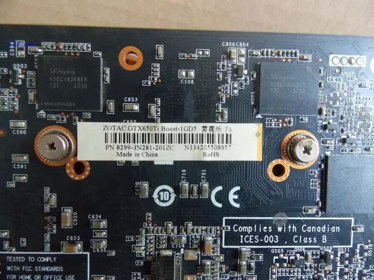 Оригинальная видеокарта ZOTAC GeForce GTX 650Ti Boost-1GD5 Thunder PA GPU 192Bit GDDR5 видеокарты VGA GTX650 Ti Boost 1G Hdmi
