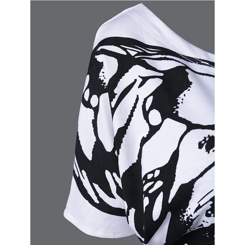 Женская футболка с коротким рукавом Модная Летняя Сексуальная косыми плечами и