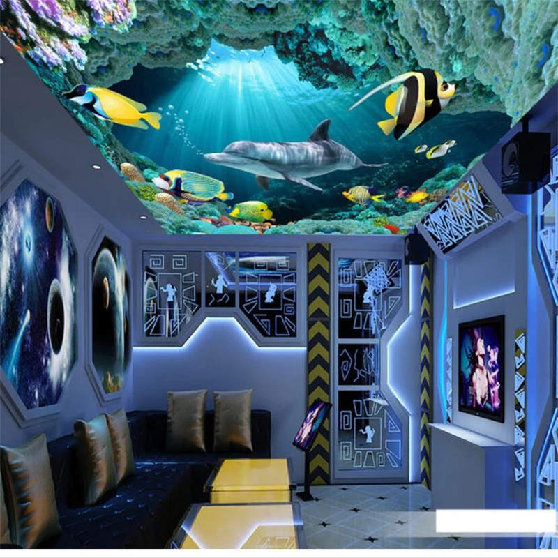 3D обои для фотосъемки wellyu с объемными изображениями под водой|photo wallpaper 3d|ceiling 3d