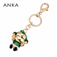 anka fashion cute monkey crystal key chain with lucite plated gift for women nickel free lead free ce 121292