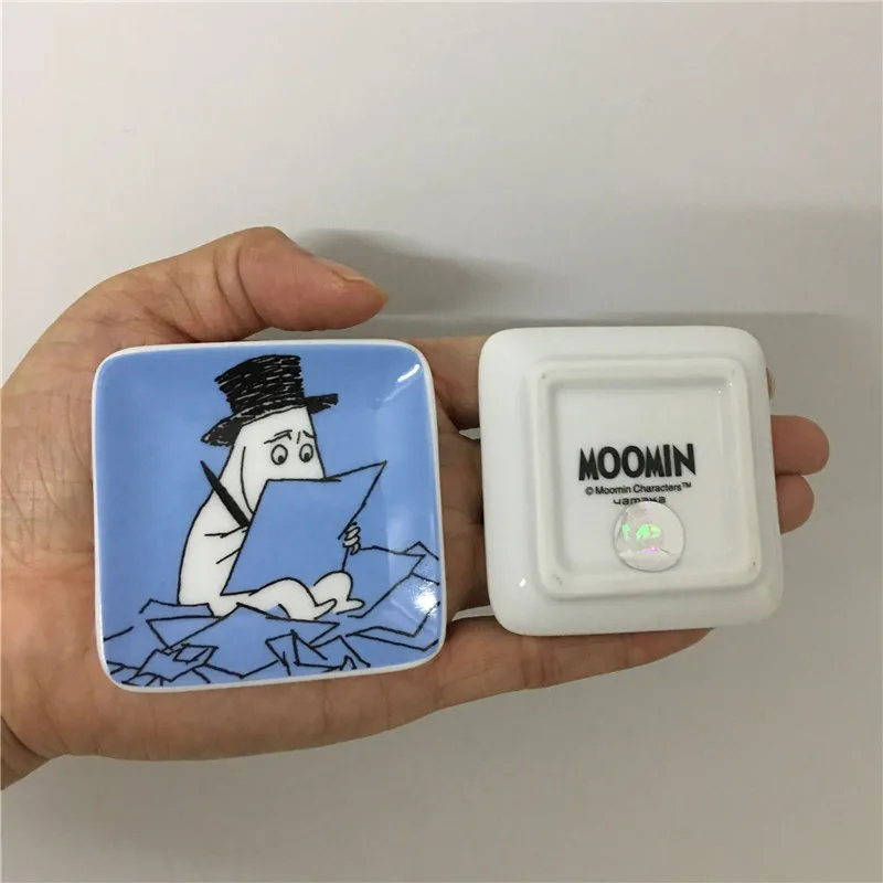 Мультяшные керамические палочки для еды полка и подставка для ложек держатель семейный квадратный узор Moomin семейное блюдо для закусок томатного соуса блюдо 4 шт