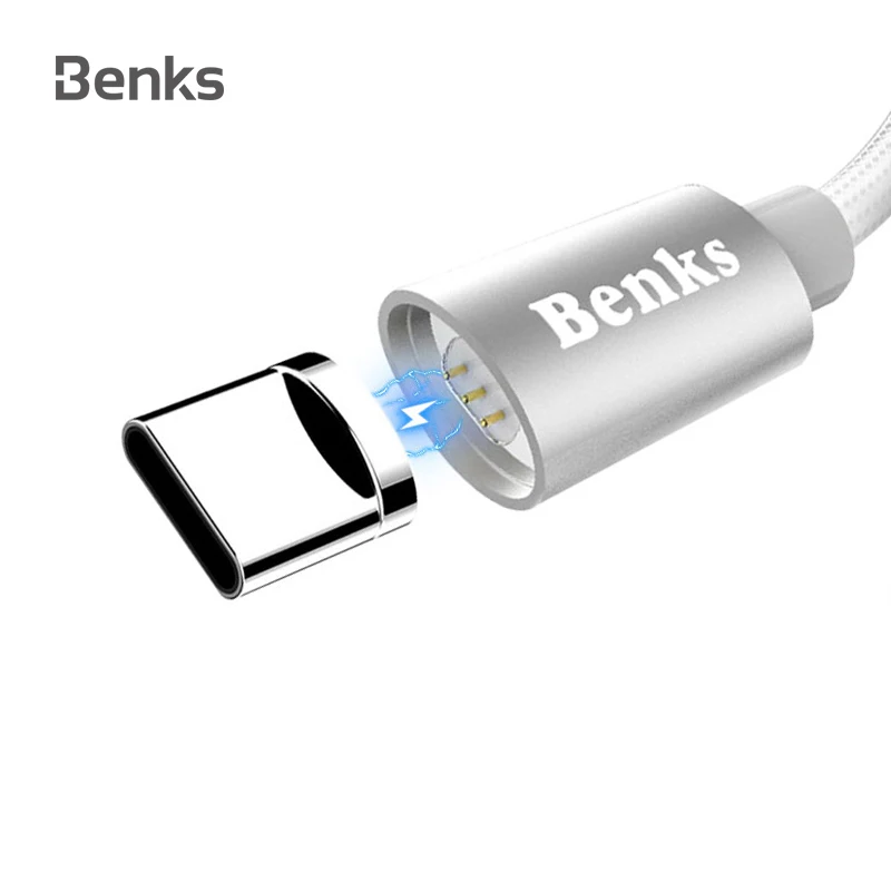 Benks D21 Магнитный кабель для передачи данных iPhone 8Pin быстрой зарядки и Тип usb C Магнит