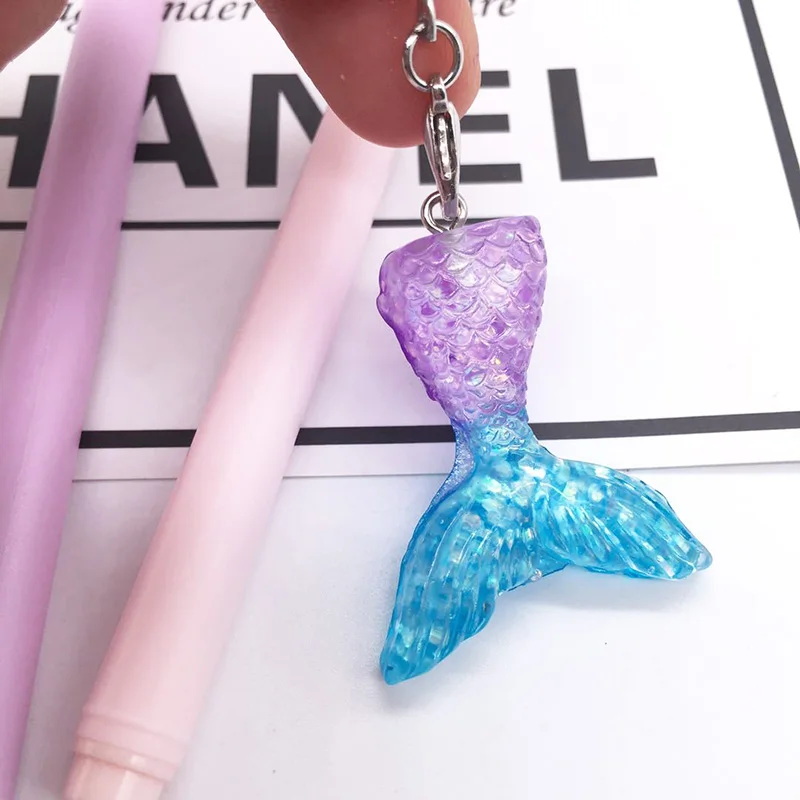 Cute Mermaid Tail Pen Kawaii Neutral Pens Creative Glitter Pendant Gel For Kids Gifts School Supplies Writing Stationery |