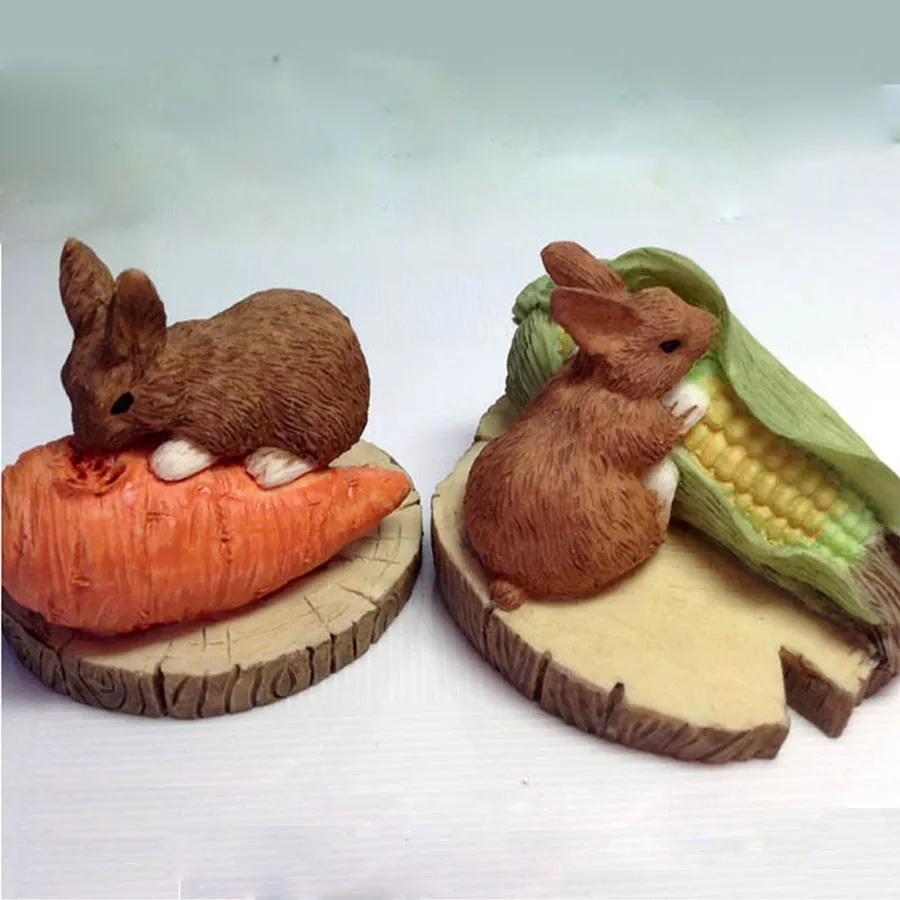 3d жадная мышь с морковкой кукурузы силиконовые формы для мыла гипсовые формы