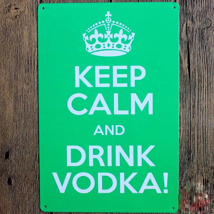 1 штука сохраняющая спокойствие и напитки водка жестяная тарелка знак настенная