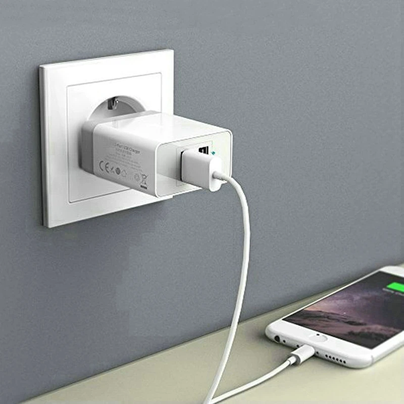 Tracel Charger 5V/4.8A Usb 2 Ports Wall Charging Power Port Adapter Mobile Phone For Iphone Ipad Laptop(Eu Plu | Электроника