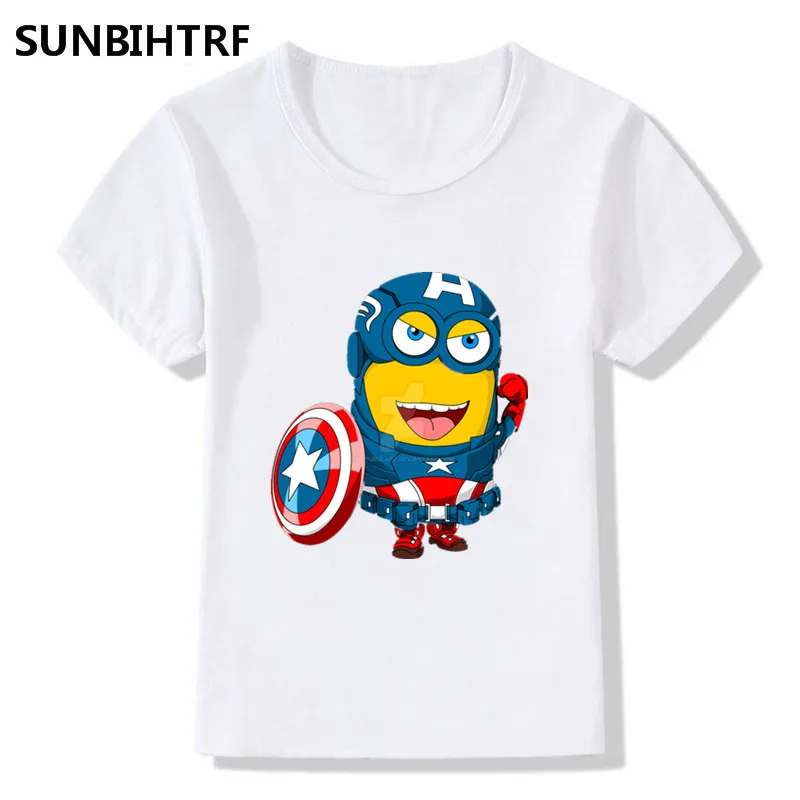 Забавная крутая футболка с принтом Капитан Миньон для больших мальчиков и