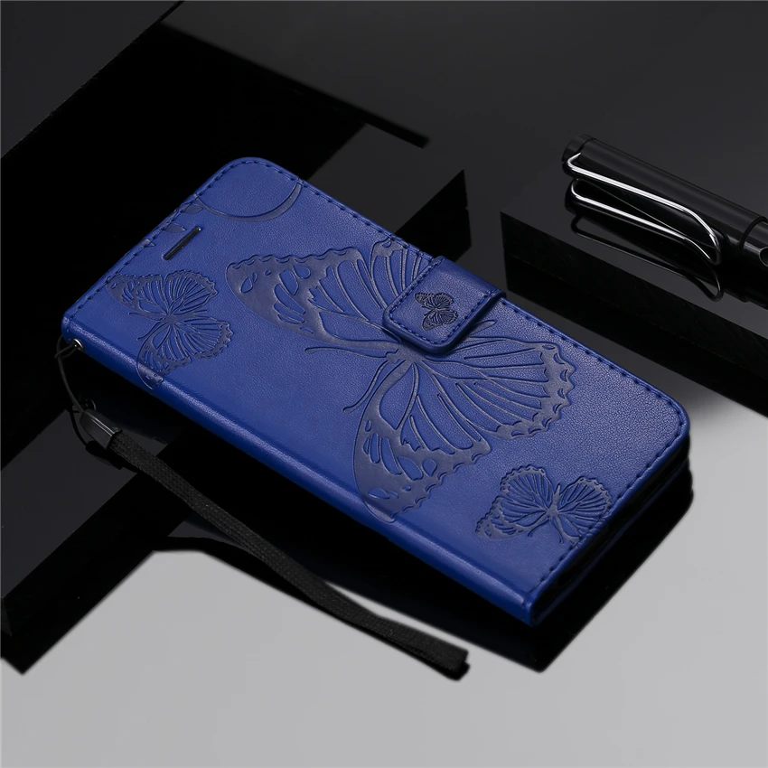 3D Double Butterfly Wallet Case For Huawei Honor 7A Pro AUM-L29 Global Phone Flip On DUA-L22 Russia Version Funda | Мобильные