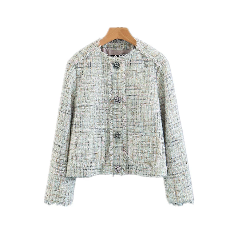 Повседневное женские Однотонная одежда куртки с длинными рукавами круглым