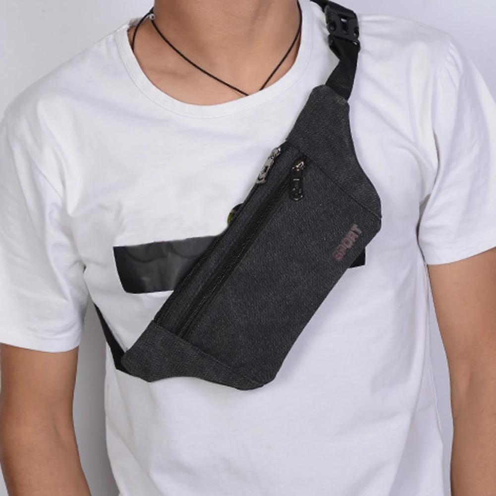 Мужская поясная сумка мужская повседневная брендовая для телефона холщовая