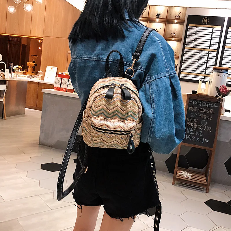Jlulu плетеная солома маленький рюкзак женский Back Pack летние рюкзаки для девочек