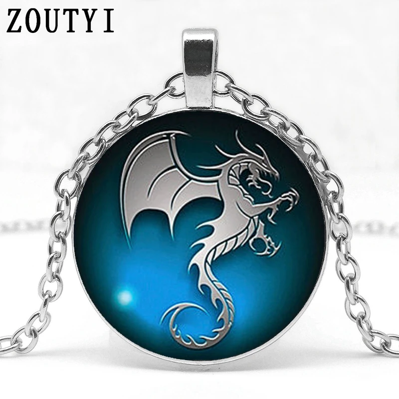 2018/новое популярное ожерелье с драконом из стекла Очаровательное ювелирные