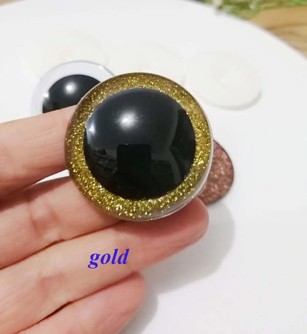 gold color 20 шт- Новые 13 мм-24 мм круглые пластиковые безопасные прозрачные для игрушек глаза+ блестящие нетканые материалы+ Жесткая шайба для плюшевой куклы-Размер option-N8 - Цвет: gold color
