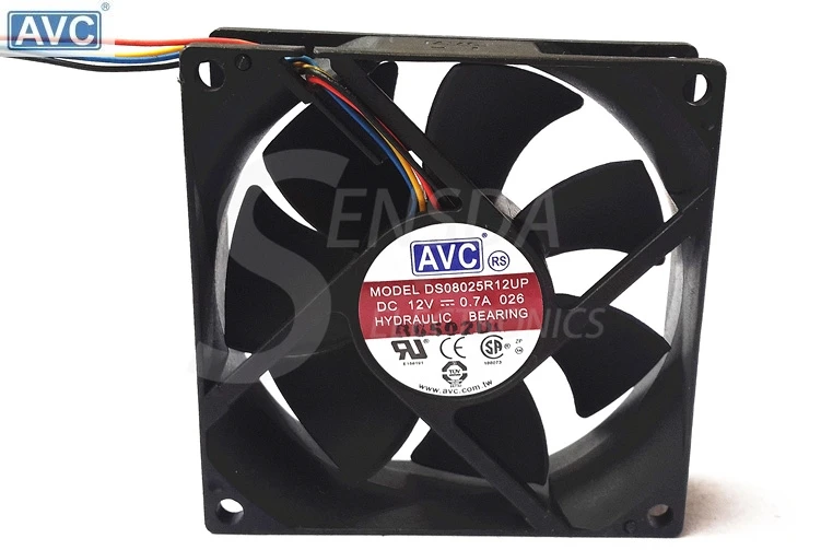 Для AVC 8025 DS08025R12UP, 80 мм, 8 см, постоянный ток, 12 В, 0,7a, 4-жильный корпус компьютера, кулер для процессора, вентилятор охлаждения