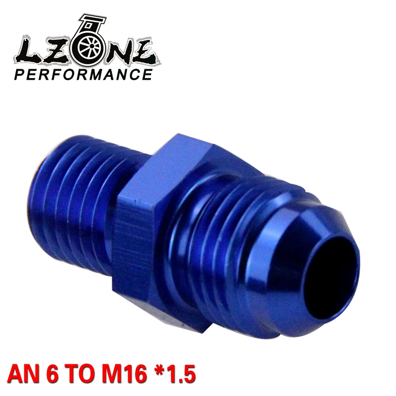 

LZONE - BLUE Male 6AN 6 An Flare to M16x1.5(mm) Metric straight fitting AN 6 To M16 *1.5 Port. Adapter JR-SL816-06-163-011