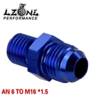 LZONE - BLUE Male 6AN 6 An Flare to M16x1.5 (мм) метрический прямой фитинг от 6 до M16 * 1,5 порта. Адаптер JR-SL816-06-163-011