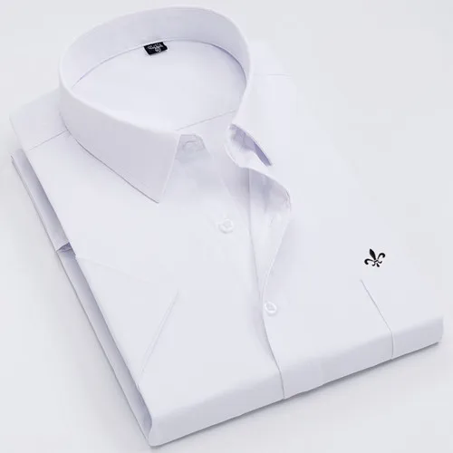HW-D801WHITE Dudalina, летние приталенные повседневные рубашки, полосатая рубашка с коротким рукавом, Мужская одежда, рубашки Chemise Homme - Цвет: HW-D801WHITE