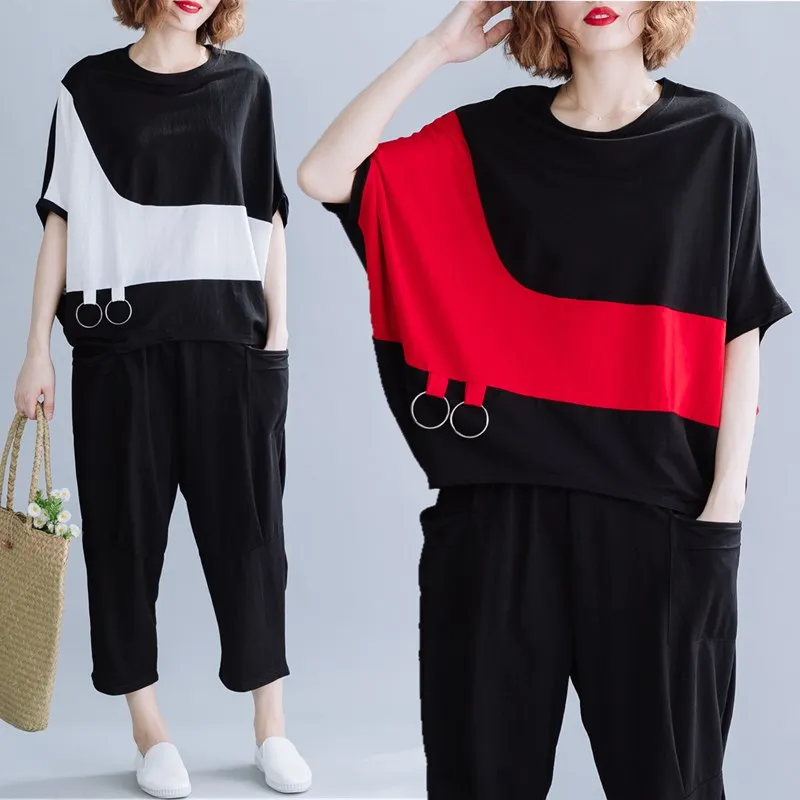 Хлопок корейский стиль плюс размер винтажная Повседневная Свободная летняя