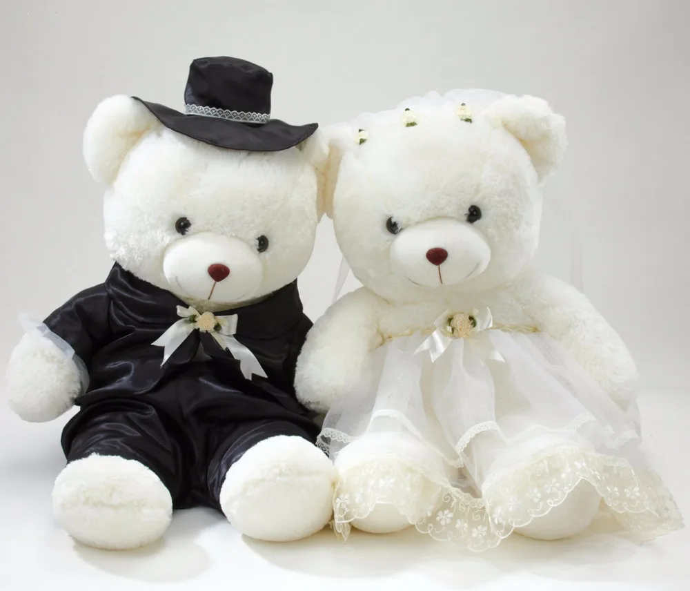 

creative plush toy large 38cm wedding dress suits teddy bear,couples love bears soft doll wedding gift s2815