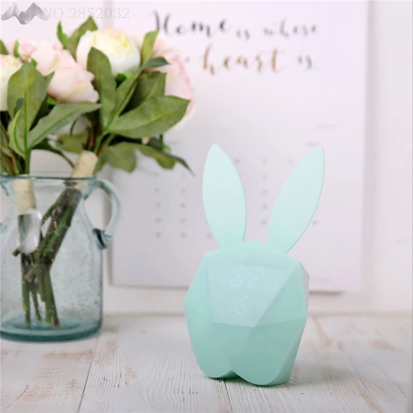 JW_Multi function светодиодный цифровой будильник Mi Rabbit ночные светильники для детей