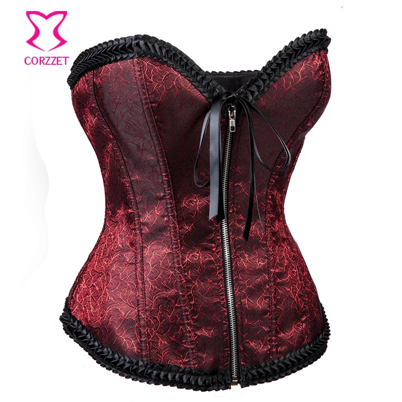 Красный корсет для талии и бюстье сексуальный в готическом стиле женское белье