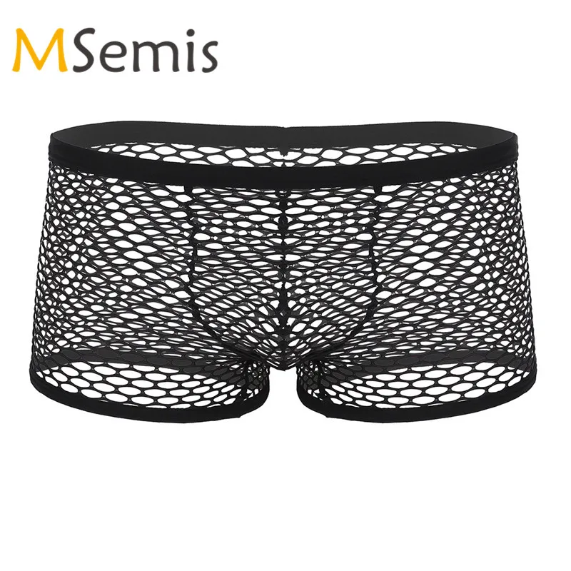 Трусы боксеры мужские сетчатые прозрачные с низкой посадкой|Мужские трусы