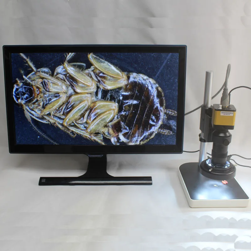 

1080P 60fps HDMI Industrial Digital Microscope Camera+8X-130X Optical C-Mount Lens+Adjustable LED Lights+Adjustment Holder