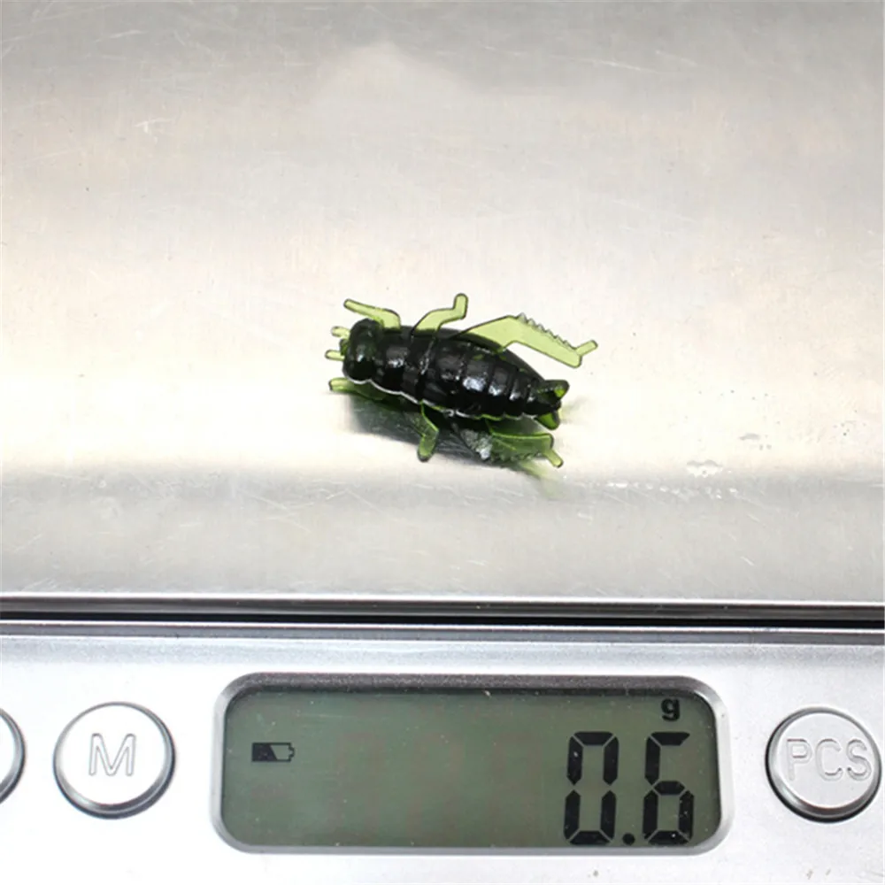 10 шт./лот 0,6 г 2,5 см Зеленый Крикет Мягкая приманка искусственное насекомое Мягкая приманка песка для рыбалка на карпах плавающая приманка рыболовные снасти