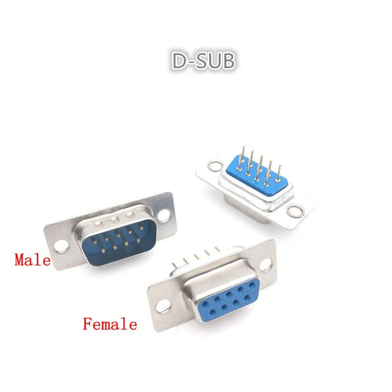 10Pcs D-SUB DIP 9 Pin Female/Male Solder Type Straight Connector Socket DB9F DB9 RS232