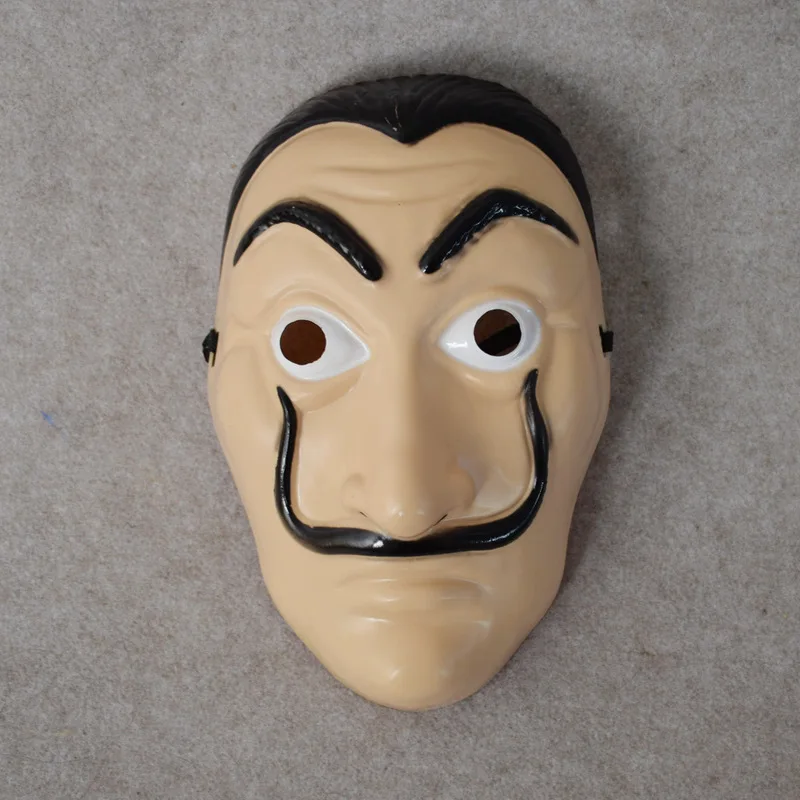 Длинные Стиль Сальвадор Дали маска деньги Heist House of Paper La Casa De Papel Косплэй костюм
