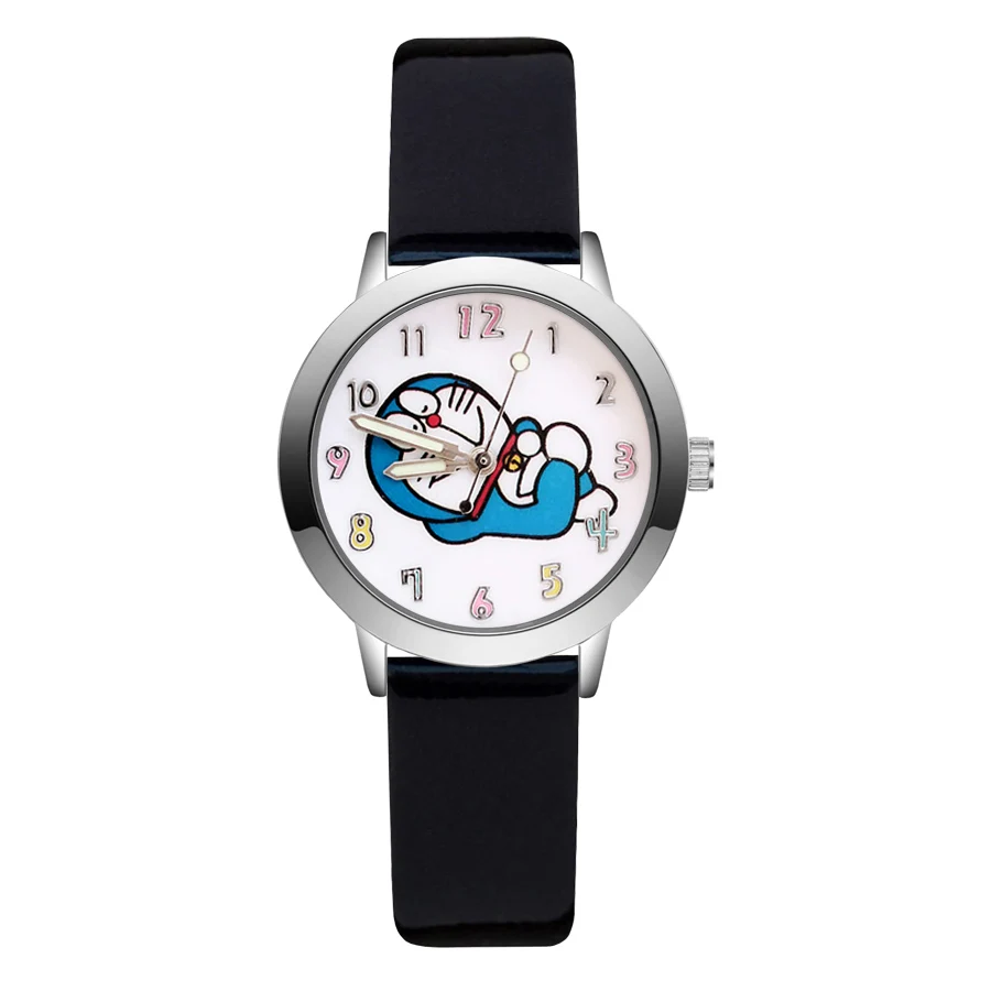 Модные милые Doraemon стиль детские часы дети студент обувь для девочек кварцевые кожаные Наручные часы JA73