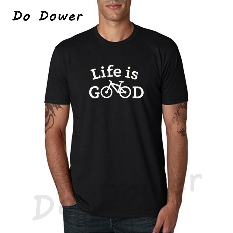 Забавные мужские футболки Life Is Good для езды на велосипеде крутая модная мужская