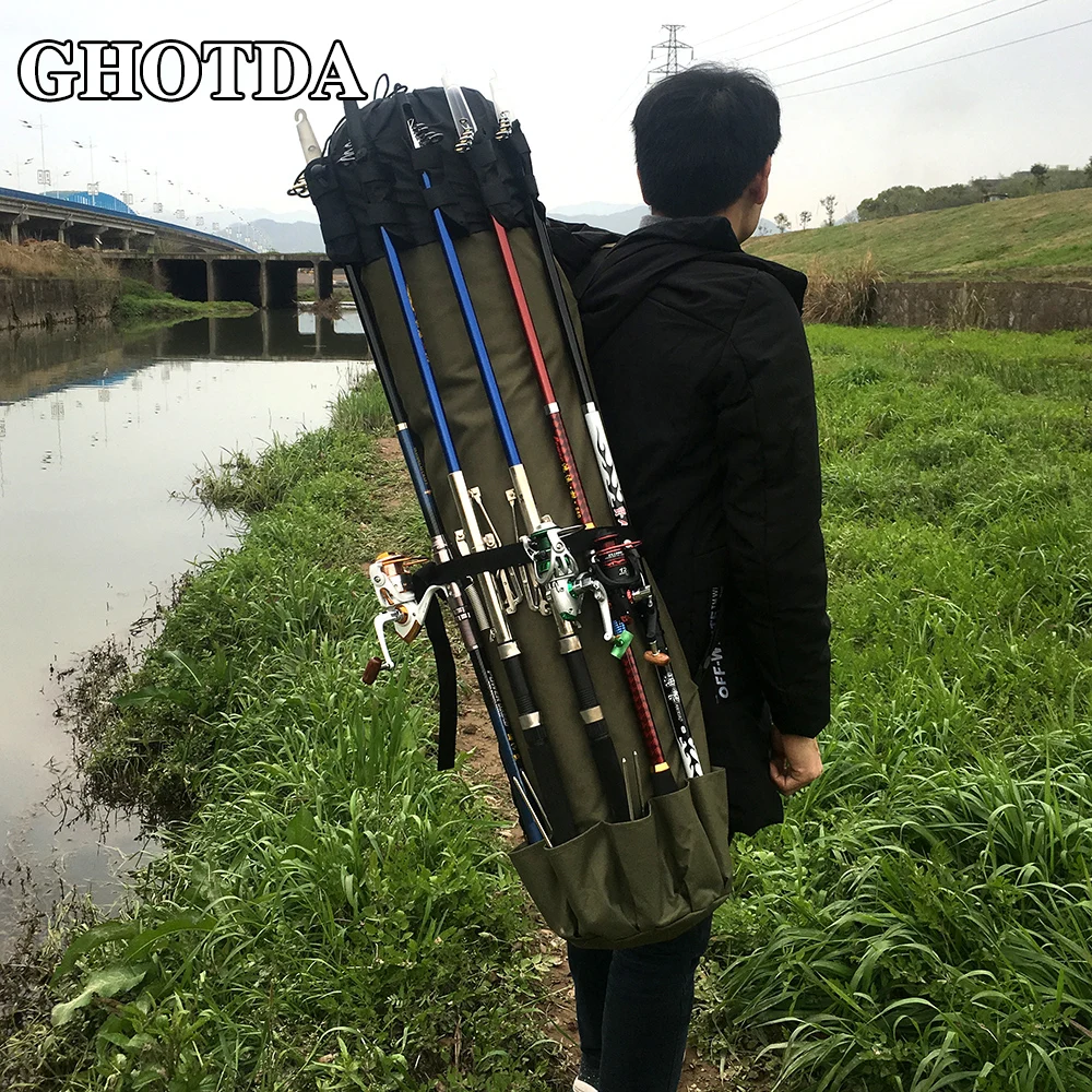 Сумка для рыболовных снастей GHOTDA чехол из ткани Оксфорд хранения складных удочек
