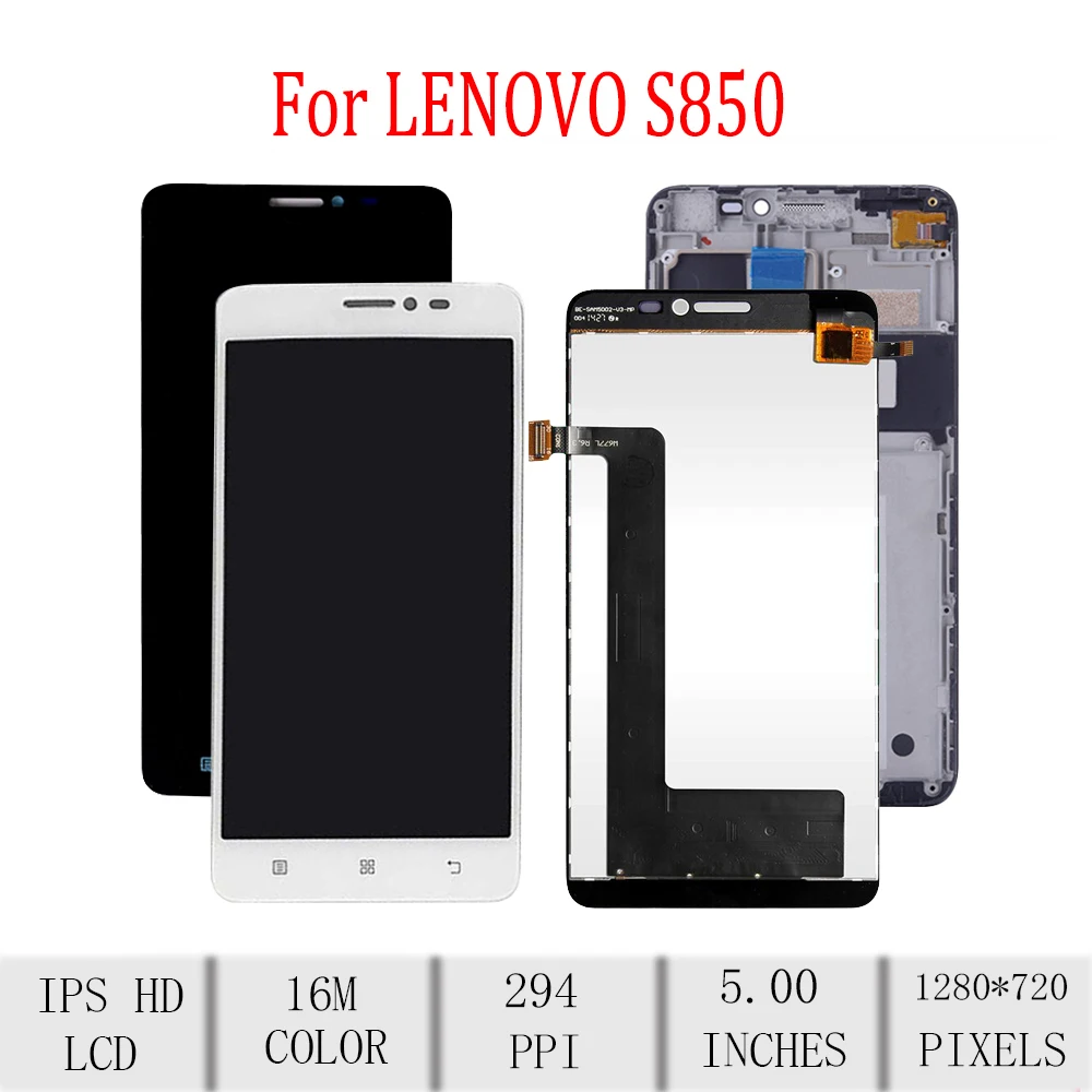 5 0 &quotОригинальный для lenovo S850T ЖК-экран с рамкой дигитайзер сборка S850 Замена