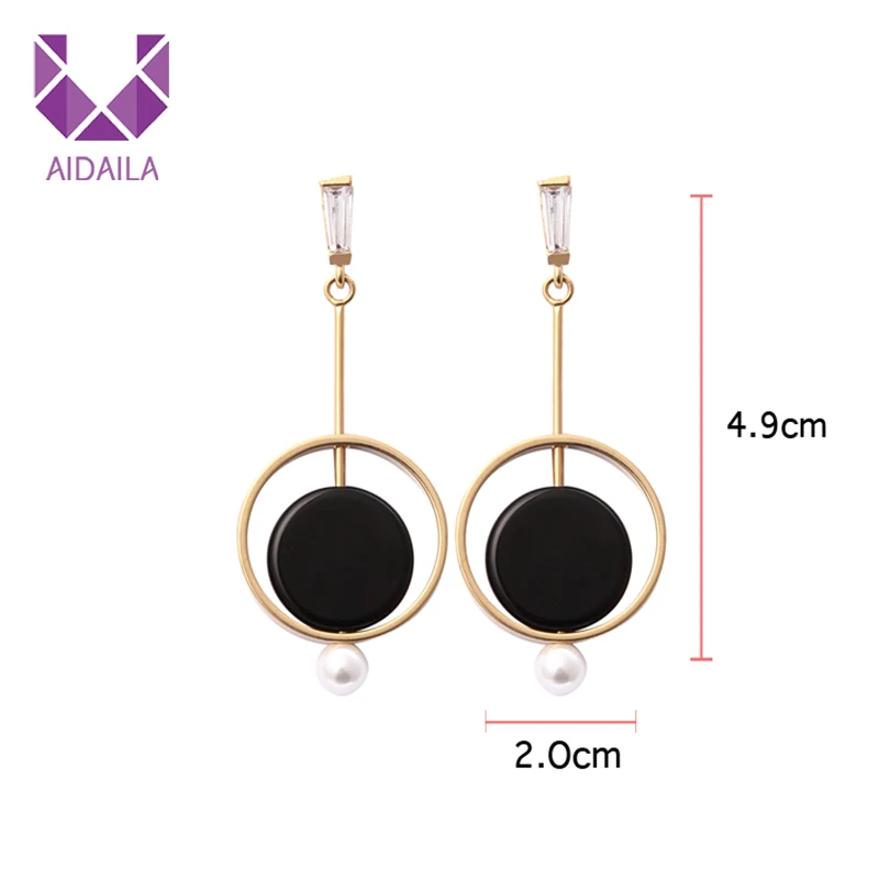 Для женщин длинные серьги падение для дам Круглый Смола Медь сплава Подражать