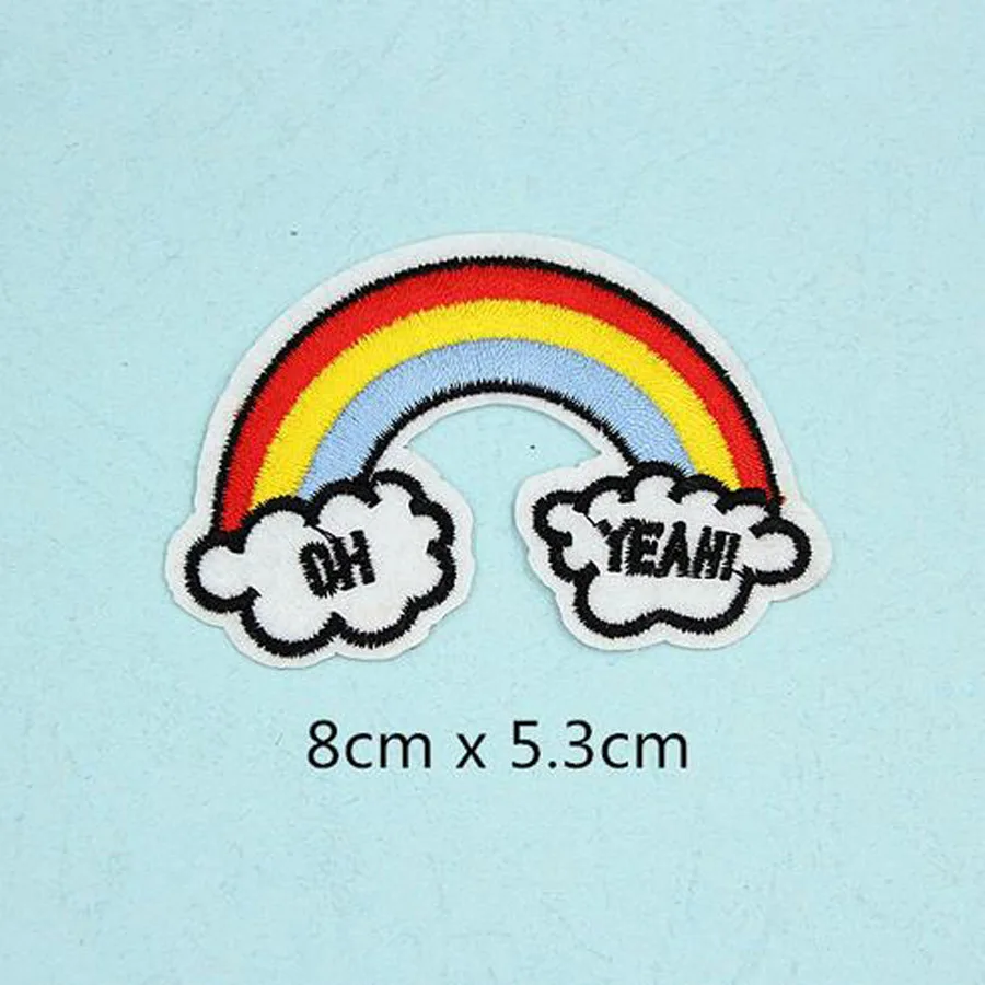 Радужные нашивки в виде торта сердца кепка для обуви железная вышивка Аппликации