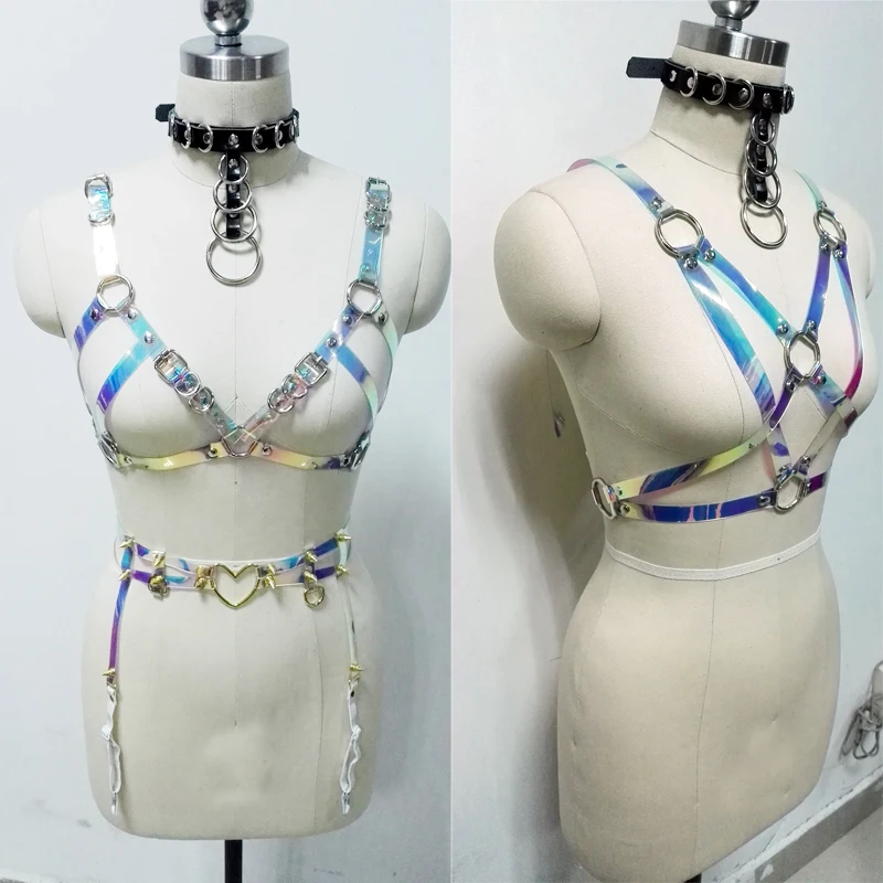 100% готические голографические ремни ручной работы в стиле панк с пентаграммой из