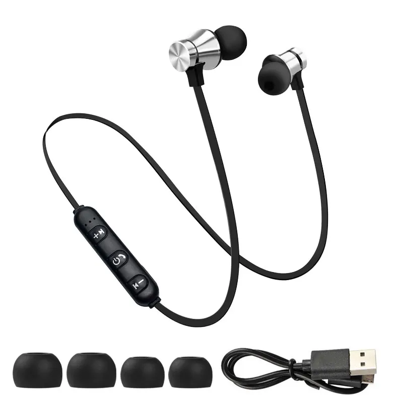 Silver Беспроводные наушники, bluetooth-гарнитура, магнитные наушники, водонепроницаемые спортивные наушники с микрофоном для iPhone, sony, Xiaomi, Meizu, игровая гарнитура - Цвет: Silver