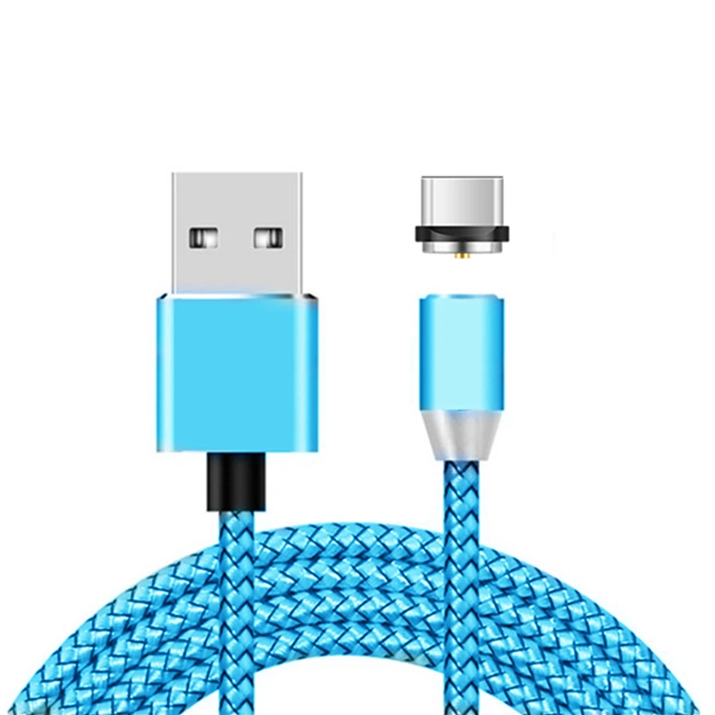Синий Магнитный кабель Micro usb type C адаптер для быстрой зарядки телефона Microusb type-C магнитное зарядное устройство usb c для iphone 7 6 X samsung xiaomi - Цвет: Синий