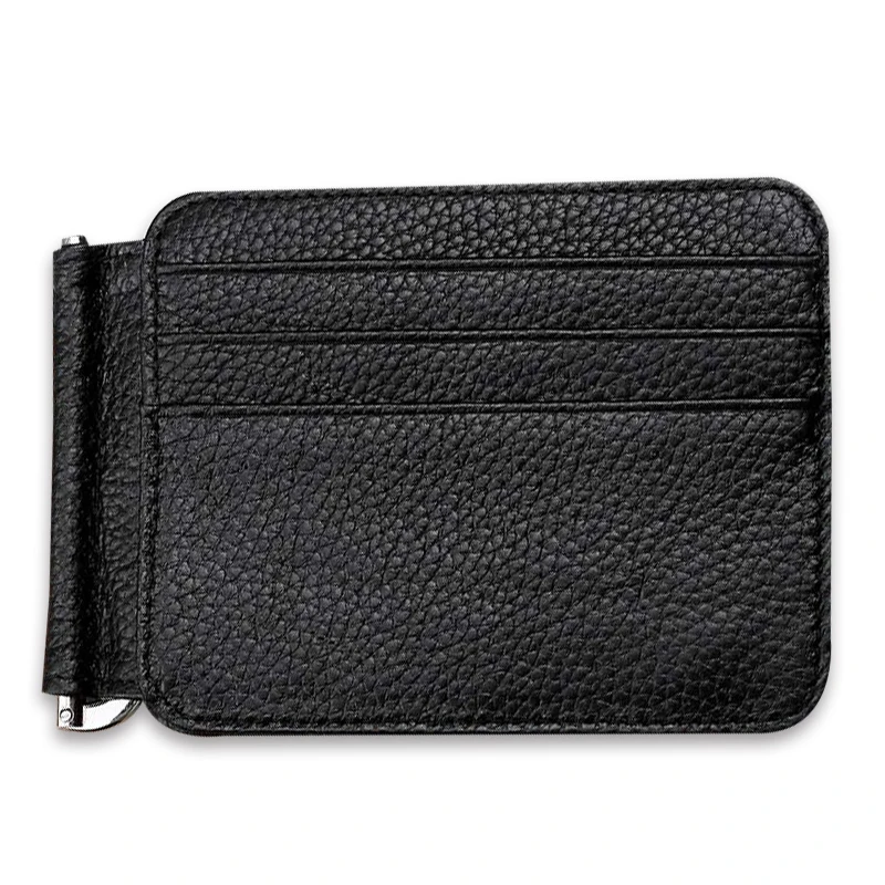 Держатель для кредитных карт из натуральной коровьей кожи мужской металлический